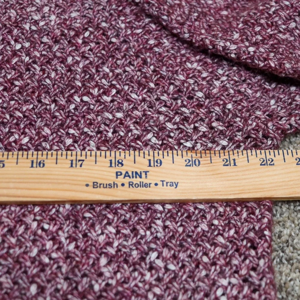 J. Crew Honeycomb Knit Crewneck Wool‎ Blend Sweater XL Heathered Maroon Knit